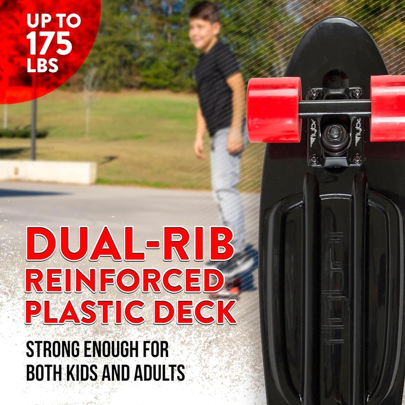 Flybar 22 Inch Kids Skateboard – Mini Cruiser Skateboards for Kids Ages 6-12, Outdoor Toys, Lightweight, Durable, Non-Slip Deck, ABEC-7 Bearings, Holds up to 175 lbs - Image 3